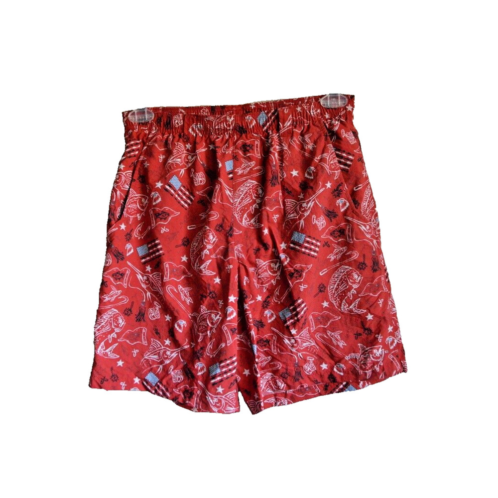 Columbia PFG Swim Trunks Omni-Shield Fishing Patriot Shorts Mens S Eagle US Flag